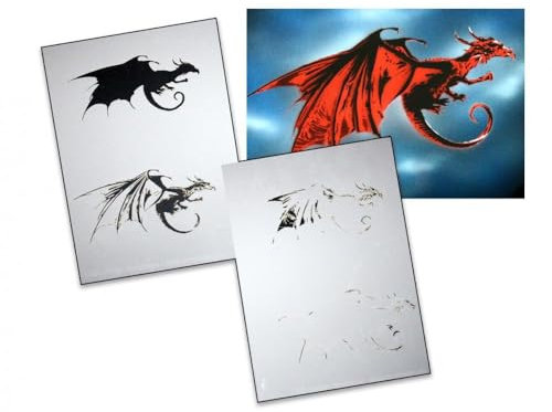 UMR-Design AS-003 Drache Step by Step Airbrushschablone Größe XL