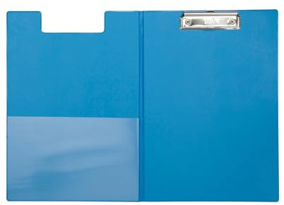 MAUL Schreibmappe A4 | Mappe aus Pappe mit Folienüberzug zum Zuklappen | Dokumentenmappe A4 mit Fach für Papier | Praktische Dokumententasche zum Aufhängen | Aktenmappe für Büro | Hellblau