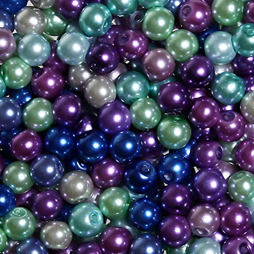 TOAOB 500 Piezas 6 mm Perlas de Color Mezclado Cuentas de Cristal Redondas Abalorios de Vidrio para Hacer Pulseras Collares Fabricación de Joyas Decoración Hogareña