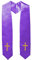 IvyRobes Erwachsene Klerus Chor Gestohlen mit Stickerei Kreuz Traditionell 152cm Unisex Kirche Priester Kostüm Violett