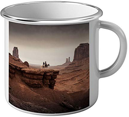 Fabulous Mug Métal Tasse Paysage Western Canyons Hommes à Cheval