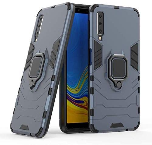Kompatibel mit Galaxy A7 (2018) Hülle, Ring Ständer Magnetischer Handyhalter Auto Caseme Schutzhülle Case für Samsung Galaxy A7 2018 (Navy Blau)