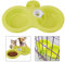 Alimento Doble Comedero de Agua para Mascotas Tazón para Mascotas Colgante Tazón de Fuente Perro Gato Conejo Pájaro Plato del Fregadero con Tapa de Botella Diseño de Cierre para jaulas(Verde)