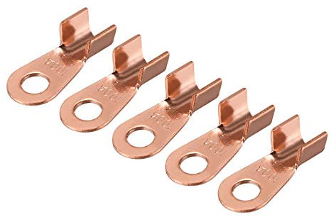 sourcing map OT-100A Open-End Copper Crimp Terminal Lugs AWG 8-4 Battery Cable Connector 5pcs
