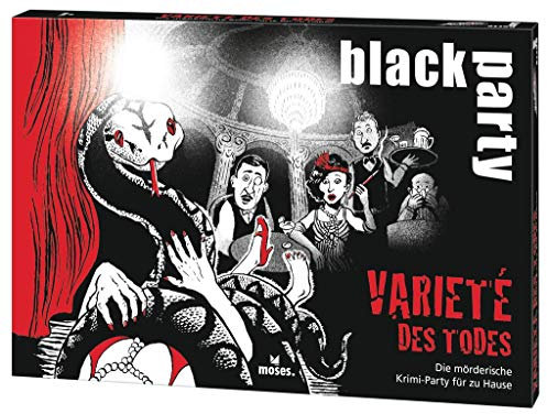 moses. Verlag GmbH 90075 black party | Das Varieté des Todes | Die mörderische Krimi-Party für zu Hause | Das Krimi-Rätsel zur Dinner Party | Für 6-7 Spieler