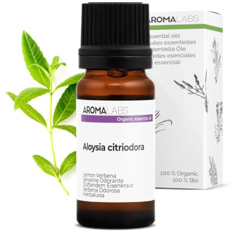 BIO - Lemon Verbena Essential Oil - 10mL - 100% Pure, Natural, Chemotyped and AB Certified - AROMA LABS (French Brand)