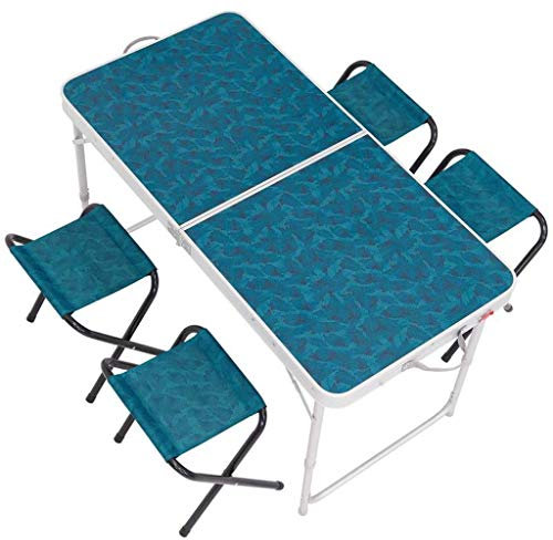 GJSN Einfache Multifunktionsklapphocker, Außen Travel Klapptisch Aus Aluminium Material/Leichte, Tragbarer Tisch Mit Großen Desktop, Mit Klappstuhl Klapptisch