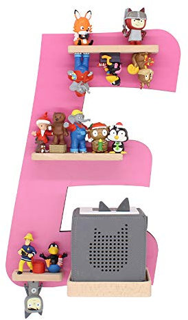 BOARTI das Original Kinder Regal Buchstabe E in Pink geeignet für die Toniebox und ca. 26 Figuren - zum Spielen und Sammeln