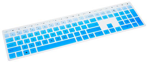 Silicone HP Pavilion 27 All in One Keyboard Cover 2020, Keyboard Skin for HP Pavilion 24 Xa0002A/0300Nd/0051Hk/xa0032, HP Pavilion 23.8 22 All in One PC Keyboard Protector, Gradual Blue