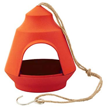 Point-Virgule Vogelfutterhaus zum aufhängen, Vogelhaus Balkon, futterhaus für vögel, Orange 17.7x17.9x15.5cm