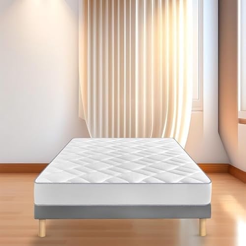 by sommiflex Sommier tapissier 120x190cm Gris Fabrique en France Pieds