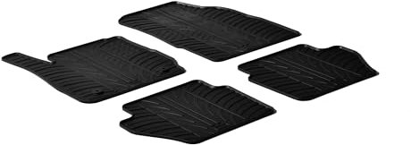 AROBA GL0282 Design Gummi Fußmatten kompatibel mit Ford Fiesta und Fiesta ST BJ. 10.2008-06.2017 erhöhter Rand 4 TLG Farbe Schwarz Gummimatten Automatten passgenau