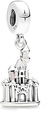 D 46 Charm Castillo Disney, Plata de Ley 925, Compatible con Pulsera Pandora