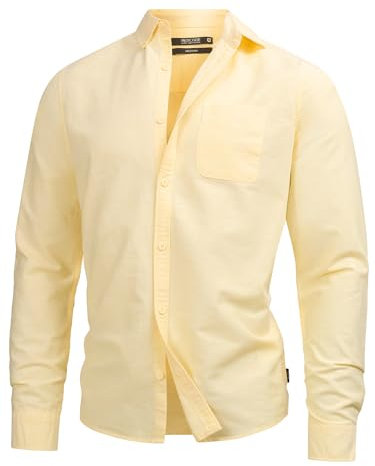 Indicode Herren Kepner Hemd mit Brust-Tasche aus Baumwolle | Herrenhemd für Männer Anise Flower, M