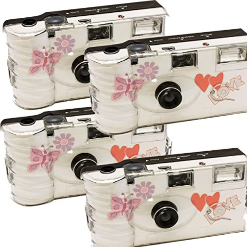 4 X 1A Photo PORST fotocamera usa e getta matrimonio farfalla