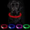 Nepfaivy Leuchthalsband für Hund USB Aufladbar - Leuchtendes Hundehalsband Wasserdicht mit 3 Beleuchtungsmodi, Längenverstellbareres LED Halsband für Große und Mittlere Hunde(Rot-B)