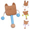 myBamboo Babyrassel aus Bambus - Rasselspielzeug in 4 Varianten - ideales Geschenk zur Geburt - Greifling aus Holz (Katze - blau)