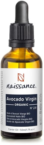 Naissance Organic Avocado Oil (No. 231) - 50ml - Natural, Unscented, Certified Organic, Vegan - for Aromatherapy, as a Massage Base Oil & DIY Beauty Recipes