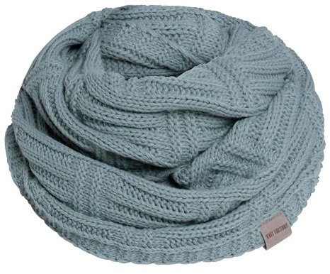 KNIT FACTORY - Bobby Loop Schal - Grob Gestrickter Schlauchschal - Für Damen und Herren - Strickschal mit Wolle - Hochwertige Qualität - Stone Green