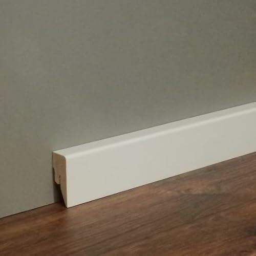 Battiscopa bianco (16 x 40 mm) battiscopa in legno - Mortara-1 (72236)