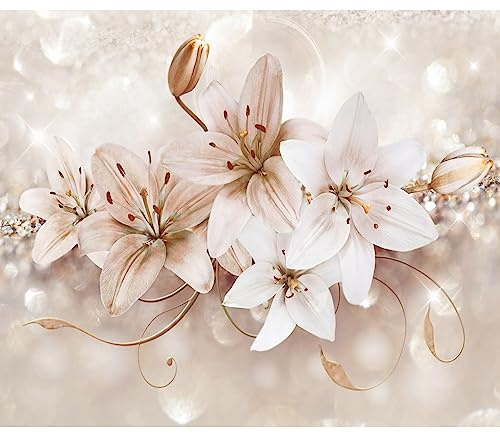 murando - Fototapete Premium-Vlies Blumen Lilien, 250x175 cm, Schlafzimmer | Premium-Vliesstoff, Full HD Druck, hochwertige Verarbeitung fürs Wohnzimmer, schnelle Montage, lichtbeständig, geruchsfrei
