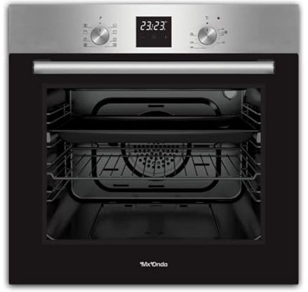Mxonda HE2663 Horno 8 Funciones 80 litros, Limpieza por agua, Guias telescopicas, funcion 3D, mandos giratorios escamoteables, display, puerta doble cristal.Clase energetic A, iluminacion int 2300W