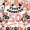 50. Geburtstag Dekorationen Frauen, SWPEED Rosegold Schwarz Deko Set 50th Ballons Happy Birthday Banner Girlande Konfetti luftballon Mädchen Frauen 50 Geburtstag Party Deko Supplies