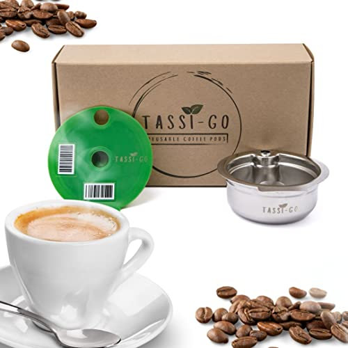 TASSI-GO Wiederverwendbare Kapsel - Nachfüllbare Kaffeekapseln kompatibel mit Bosch Tassimo-Maschinen | Tassimo Kapseln wiederbefüllbar | (1x 60 ml (Espresso) - Edelstahl)