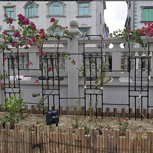 Metall Rosenbogen Garten Halbbogen Rankhilfe Rankgitter Torbogen Für Kletterpflanzen Verzinkt Halb-rosenbogen Witterungsbeständig(Weiß,220x240cm/7.2x7.9ft)