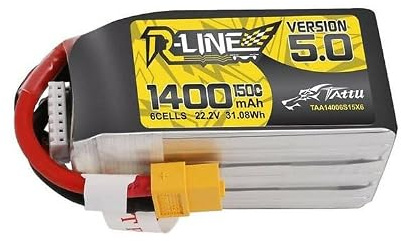 Tattu R-Line 5.0 1400mAh 22.2V 150C 6S1P XT60 Akku