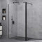 doporro Duschwand 80x200cm Walk-In mit 30cm Nebenteil, 10mm Duschabtrennung schwarz Bremen mit rechteckigem Stabilisator, aus Echtglas ESG-Sicherheitsglas Klarglas inkl. Nanobeschichtung