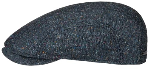 Stetson Donegal Colour Spots Flatcap Zeitlose Schirmmütze Klassische Form Cap Seiden-Wollmischung Made in EU Herren Ganzjährig blau 63 cm