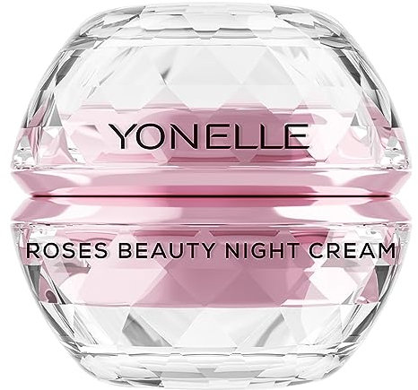 YONELLE Geichtscreme für Nacht mit Rosen gesättigt - Anti Falten und Anti Ageing Creme mit Rosen und Vitamin C - Beauty Nachtcreme für Gesicht und Augen 50ml