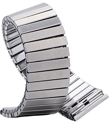 DHAEY 14mm 16mm 18mm 20mm 22mm Edelstahl elastisches Stretchband Uhrenarmband Metallband Armband Zubehör Armband Uhrenarmband Edelstahl (Color : Silver, Size : 20mm)