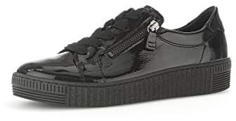 Gabor Damen Low-Top Sneaker, Frauen Halbschuhe,Turnschuhe,Laufschuhe,schnürschuhe,schnürer,Plateausohle,schwarz (schwarz),39 EU / 6 UK