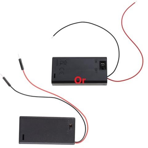 BAIRU AA Batteriegehäuse 2-4 Batteriebox Halter mit Kabeln und Ein/Aus Schalter (Schwarz, Kunststoff, nicht wasserfest, 1 Halterbox)