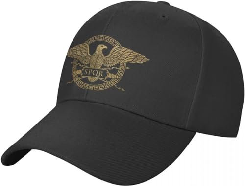 Baseballkappe Hip Hop Sonnenhut SPQR Römisches Reich Adler Emblem Baseballkappe Cosplay Sonnenhut Hut für Männer Frauen Geburtstagsgeschenk für Männer Frauen