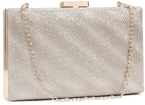 BAIGIO Glitzer Clutch Damen Elegante Abendtaschen Glänzende Clutch Damen Golden Clutch Tasche Kleine Brauttasche Vintage Handtasche Umhängetasche für Party Hochzeit Kettetasche
