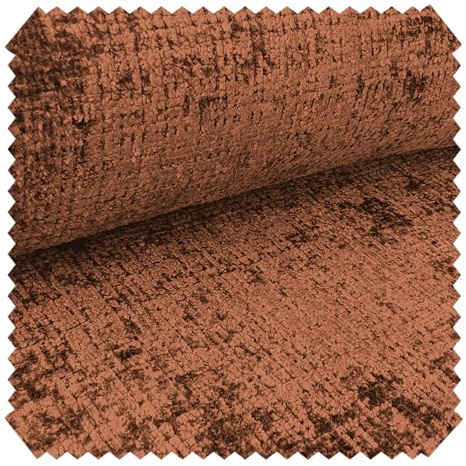 novely® CRETA Glänzender Chenille-Polsterstoff, Robuster Möbelstoff, Schwer Entzündbarer Bezugsstoff, Pflegeleichte Meterware 1lfm | Farbe: 52 Kupfer