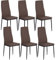 Bubuyroom 6er Set Esszimmerstühle Küchenstuhl Polsterstühle Küchenstuhl Küchenstuhl Küchenstuhl mit Metallbeinen, Hohe Rückenlehne, Braun