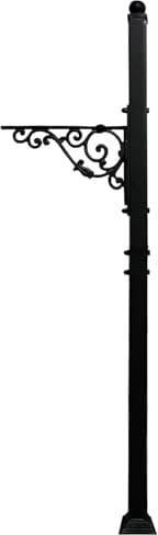 40.2-53 H Heavy Duty Outdoor Mailbox Post, Steel Mailbox Stand, Mounting Stand for Concrete