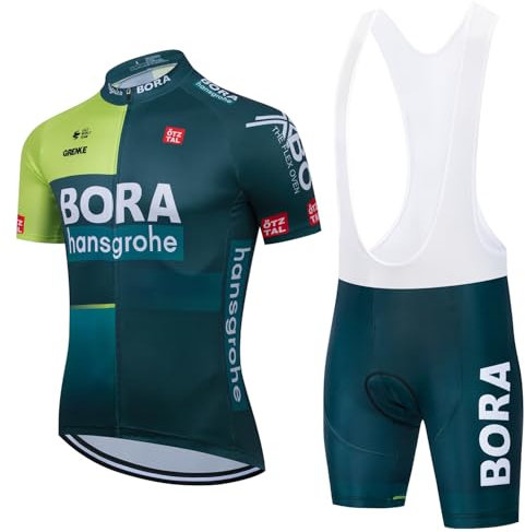 X-CQREG 2024 Team Radtrikot Herren Set Trägerhose Sommer Mountainbike Fahrrad Anzug Anti-UV Team Racing Uniform Kleidung, Grün , X-Large