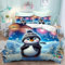 CYSYLQW Pinguin Bettwäsche 135x200 Kinder Biber Pinguin Bettwäsche Set Für Jungen Mädchen 3D Drucken 100% Mikrofaser Süße Pinguin Bettbezug Und Kissenbezug (135 x 200 cm,4)