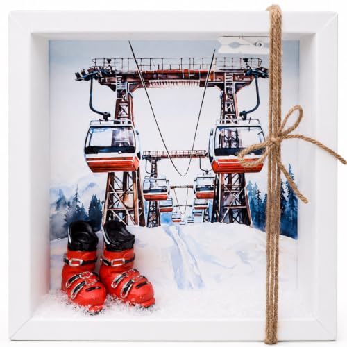ZauberDeko Geldgeschenk Verpackung Rot Skiurlaub Skischuhe Ski Winterurlaub Geldverpackung Weihnachten Gutschein