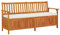 Myheimly Truhenbank mit Kissen Holzbank Sitzbank Holztruhe Bank Aufbewahrung Sitztruhe Massivholzbank Stauraum Gartenbank Massivholz Akazie Braun und Weiß,170 x 63 x 84 cm