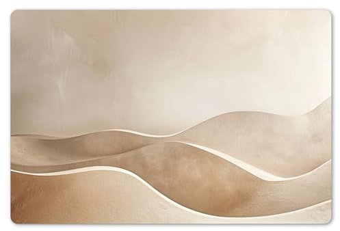 KitchenYeah© Platzsets Abwaschbar 6-Teilig 45x30 cm Tischsets Platzdeckchen rutschfeste Platzset Unterlage Tisch Set Esstisch Modern Placemats Beige - Natur - Abstrakt - Modern