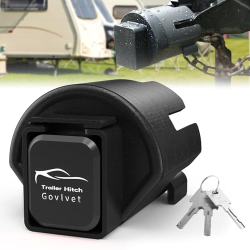 Trailer Lock for 2 & 2-5/16 Couplers - Heavy Duty Trailer Anti Theft Hitch Locks Ultra Solid Steel Trailer Coupler Locks