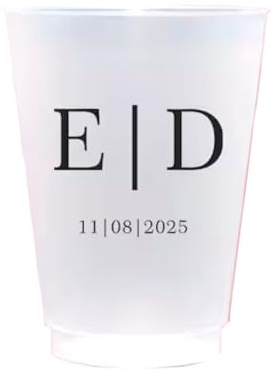 Tazze in acrilico satinato personalizzate con nome, tazze satinate personalizzate per matrimoni, bomboniere personalizzate (350 ml, 10 pezzi)