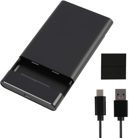 2.5 Inch Hard Drive Enclosure, USB C 3.1 6Gbps External HDD Case, Tool-Free Compatible with 2.5 Inch SSD and HDD Case, SATA to USB Adapter for PC Laptop, High-Speed HDD Enclosure