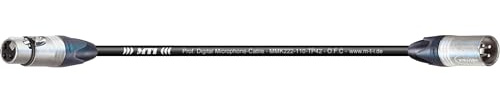 Mikrofonkabel 10m XLR 3-polig - Premium Flexibel & Trittsicher, Neutrik Stecker, 6,4mm, AES/EBU, Analog/Digital, 43pf, Schwarz, Made in Germany